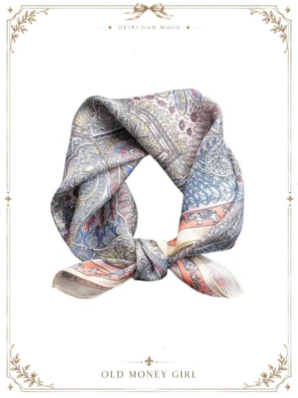 100% Mulberry Silk Small Square Scarf Breathable Digital Printed 21x21